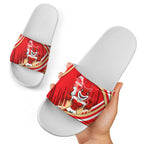 Dolphins Rugby Mascot Slide Sandals Fierce Athlete Graphic in Sports Style