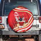 Dolphins Rugby Mascot Spare Tire Cover Fierce Athlete Graphic in Sports Style
