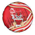 Dolphins Rugby Mascot Spare Tire Cover Fierce Athlete Graphic in Sports Style