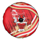 Dolphins Rugby Mascot Spare Tire Cover Fierce Athlete Graphic in Sports Style