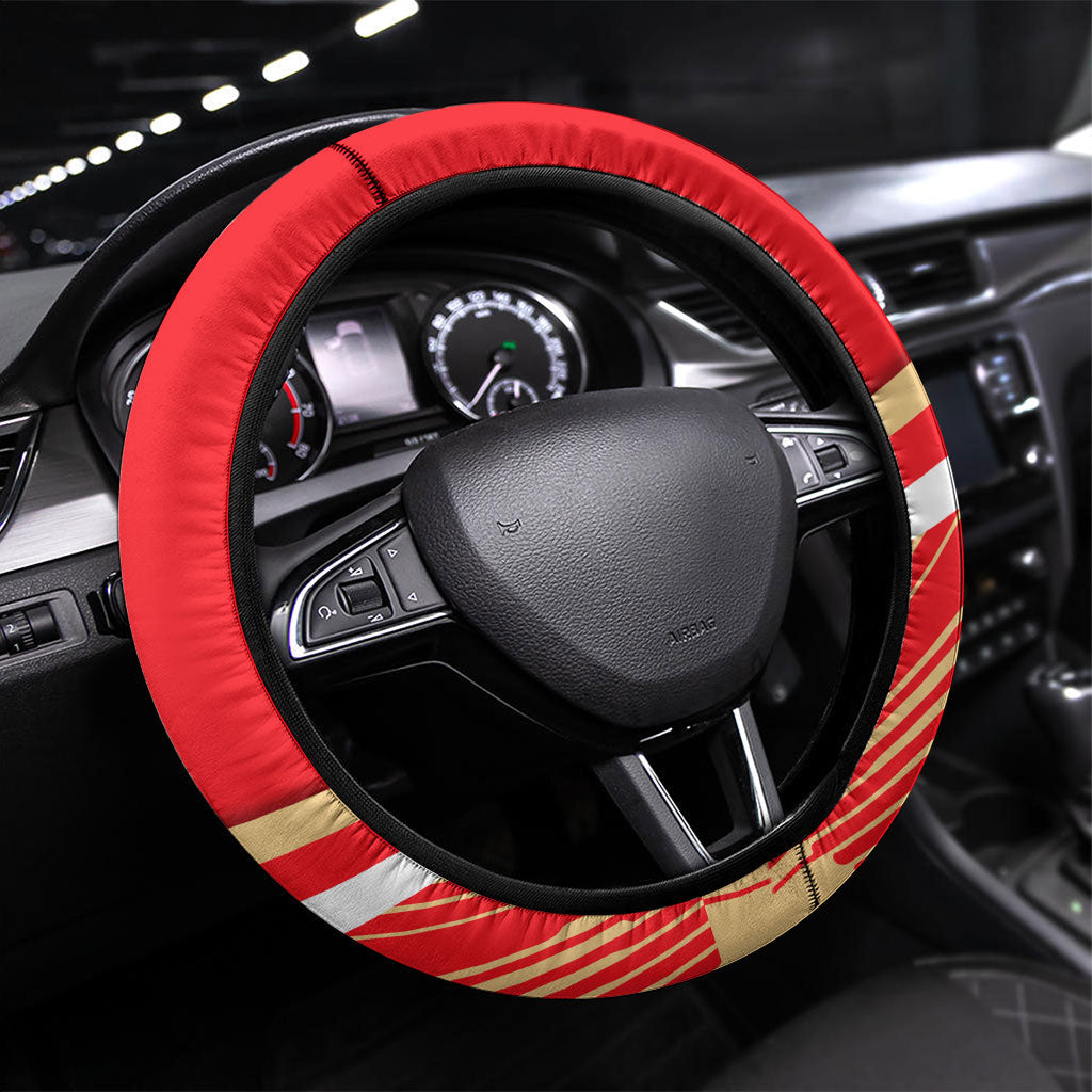 Dolphins Rugby Mascot Steering Wheel Cover Fierce Athlete Graphic in Sports Style
