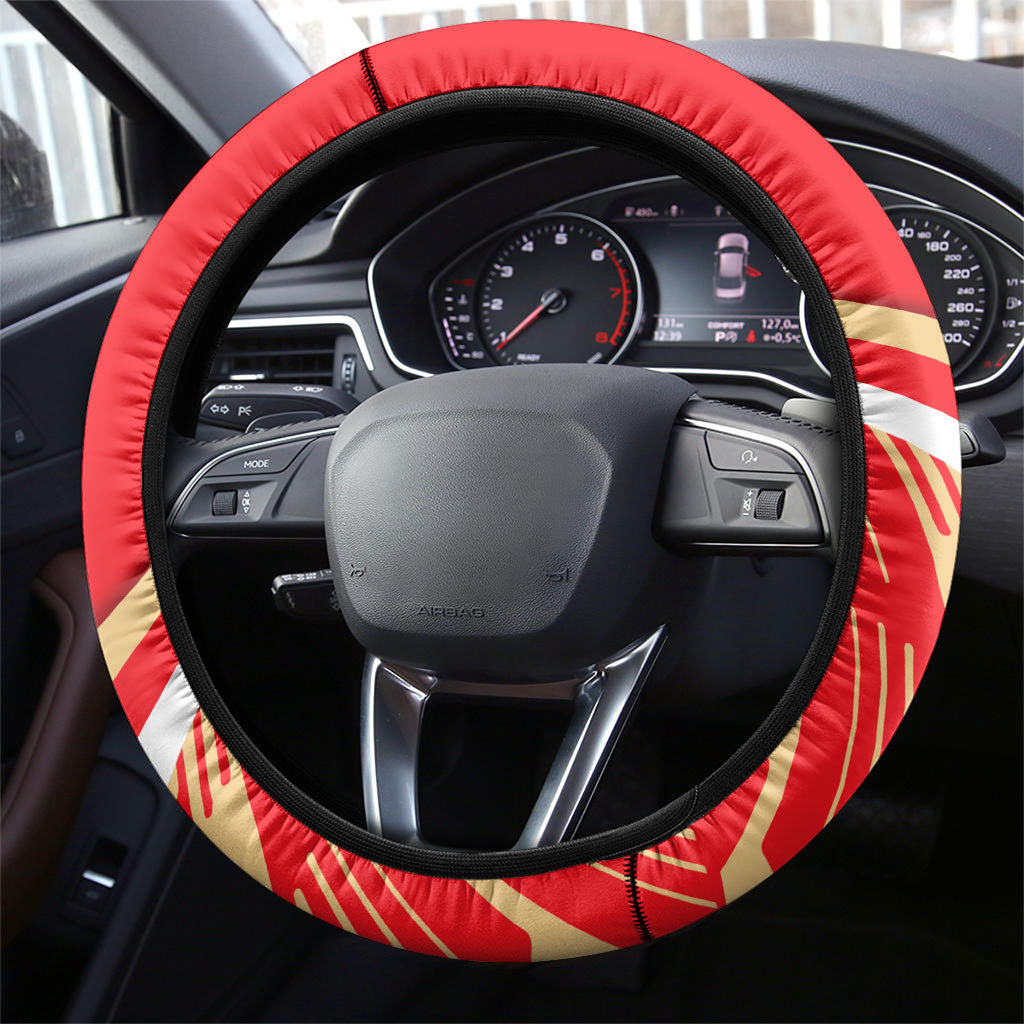 Dolphins Rugby Mascot Steering Wheel Cover Fierce Athlete Graphic in Sports Style