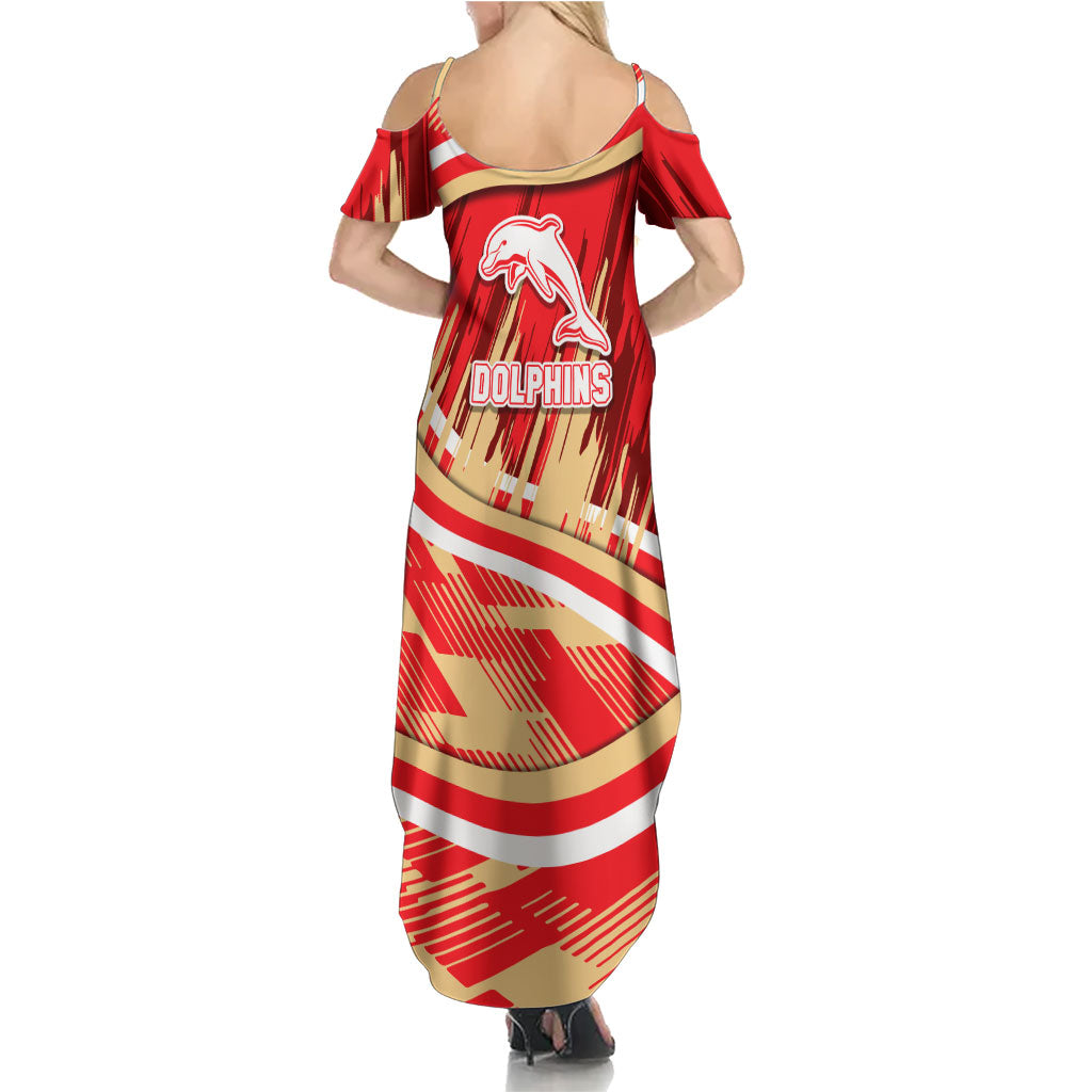 Dolphins Rugby Mascot Summer Maxi Dress Fierce Athlete Graphic in Sports Style