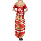 Dolphins Rugby Mascot Summer Maxi Dress Fierce Athlete Graphic in Sports Style