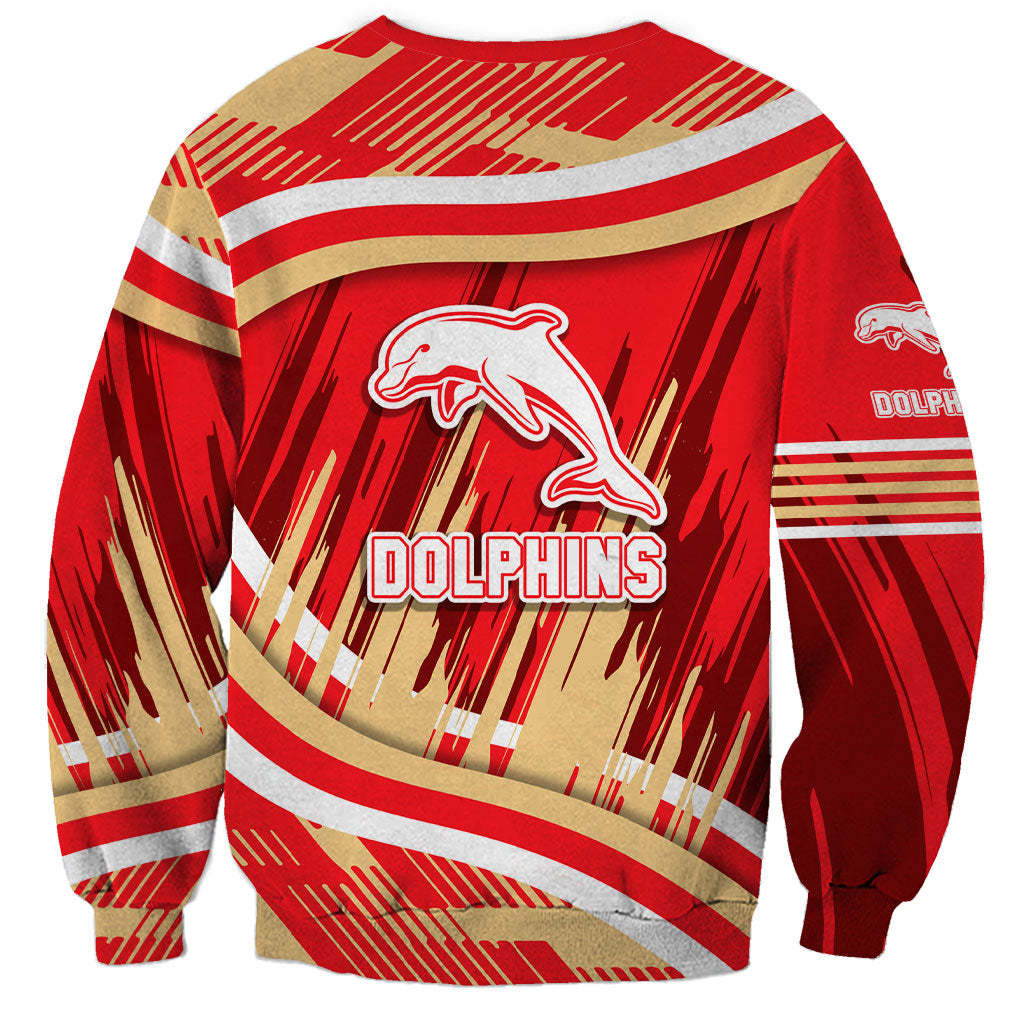 Dolphins Rugby Mascot Sweatshirt Fierce Athlete Graphic in Sports Style