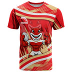 Dolphins Rugby Mascot T Shirt Fierce Athlete Graphic in Sports Style