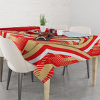 Dolphins Rugby Mascot Tablecloth Fierce Athlete Graphic in Sports Style
