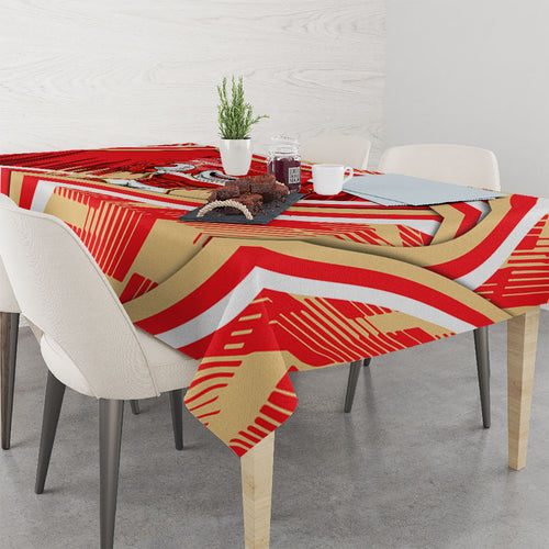 Dolphins Rugby Mascot Tablecloth Fierce Athlete Graphic in Sports Style