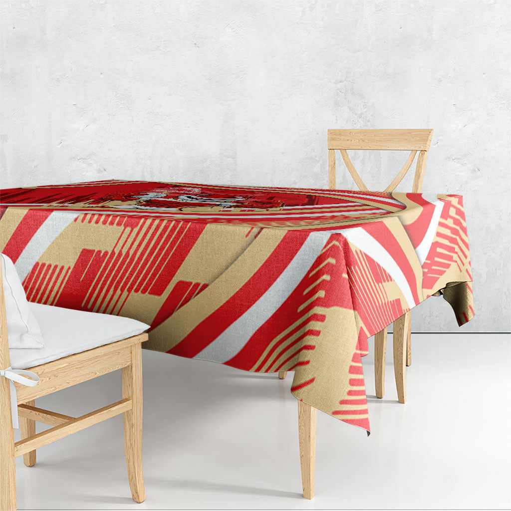 Dolphins Rugby Mascot Tablecloth Fierce Athlete Graphic in Sports Style