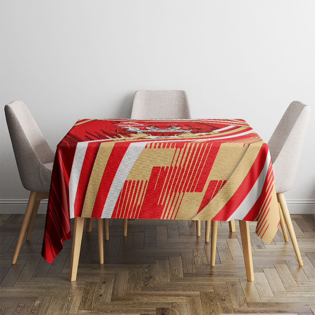 Dolphins Rugby Mascot Tablecloth Fierce Athlete Graphic in Sports Style