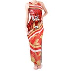 Dolphins Rugby Mascot Tank Maxi Dress Fierce Athlete Graphic in Sports Style