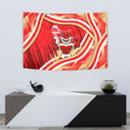 Dolphins Rugby Mascot Tapestry Fierce Athlete Graphic in Sports Style