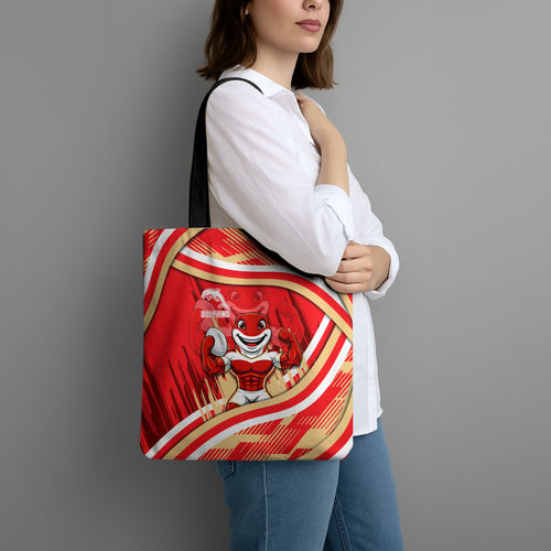 Dolphins Rugby Mascot Tote Bag Fierce Athlete Graphic in Sports Style