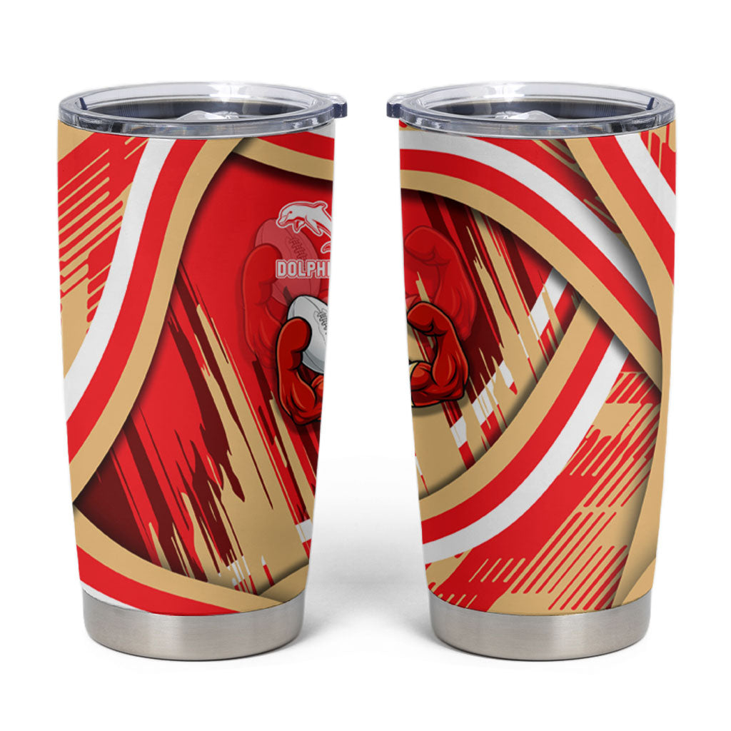 Dolphins Rugby Mascot Tumbler Cup Fierce Athlete Graphic in Sports Style