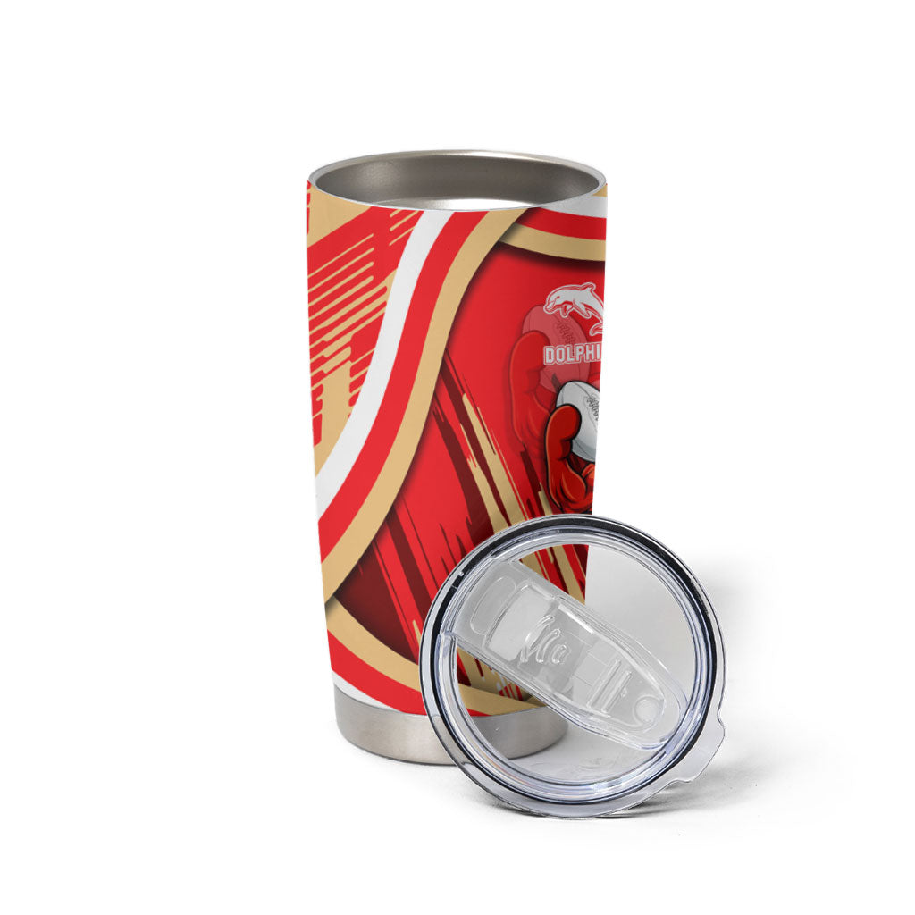 Dolphins Rugby Mascot Tumbler Cup Fierce Athlete Graphic in Sports Style