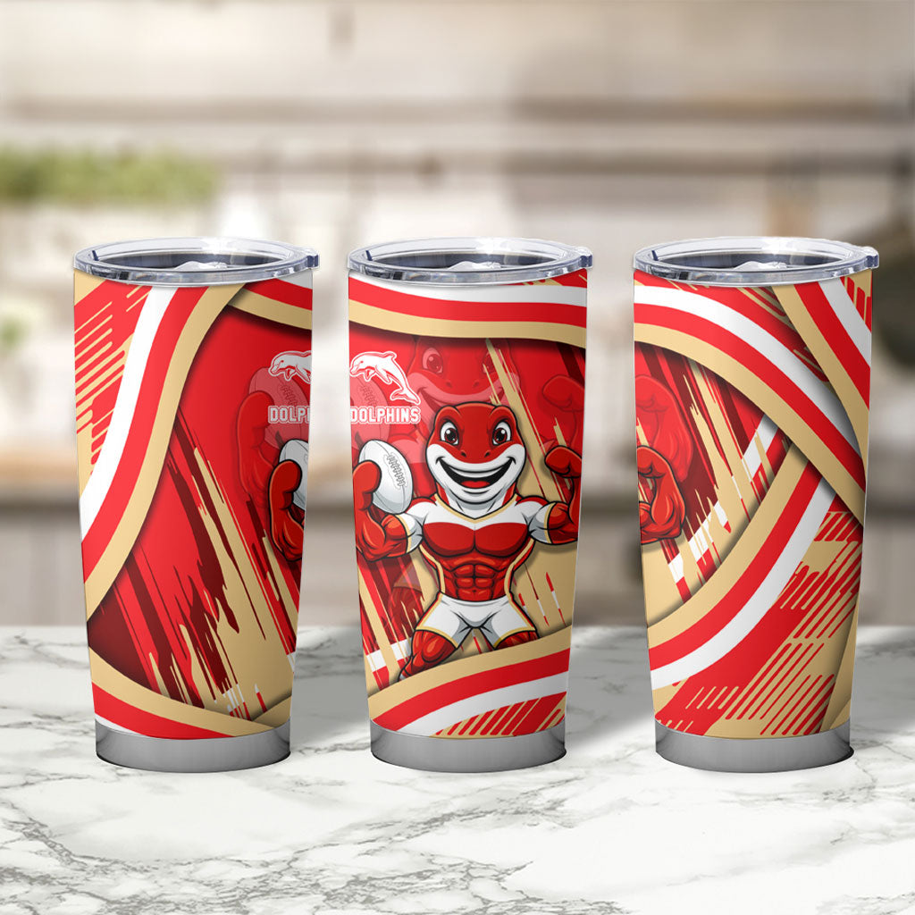 Dolphins Rugby Mascot Tumbler Cup Fierce Athlete Graphic in Sports Style