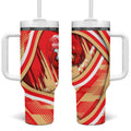 Dolphins Rugby Mascot Tumbler With Handle Fierce Athlete Graphic in Sports Style