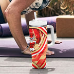 Dolphins Rugby Mascot Tumbler With Handle Fierce Athlete Graphic in Sports Style