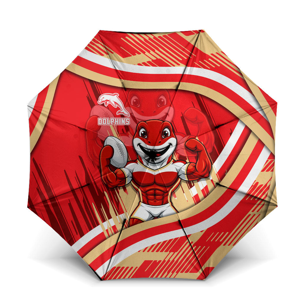 Dolphins Rugby Mascot Umbrella Fierce Athlete Graphic in Sports Style