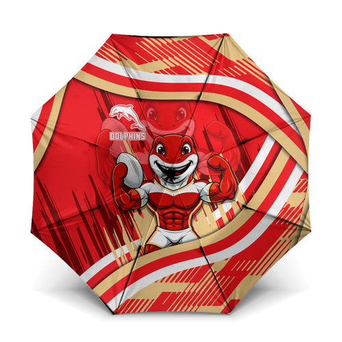 Dolphins Rugby Mascot Umbrella Fierce Athlete Graphic in Sports Style