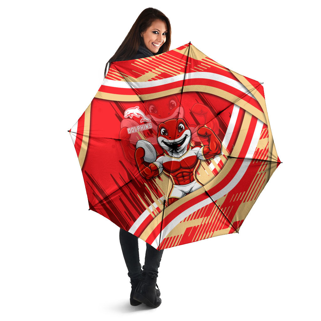 Dolphins Rugby Mascot Umbrella Fierce Athlete Graphic in Sports Style