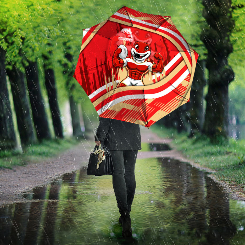 Dolphins Rugby Mascot Umbrella Fierce Athlete Graphic in Sports Style