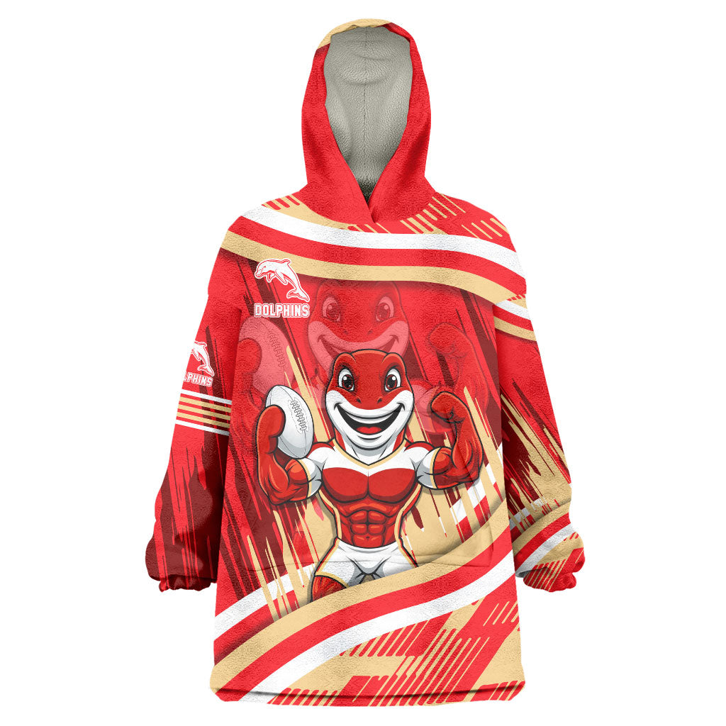Dolphins Rugby Mascot Wearable Blanket Hoodie Fierce Athlete Graphic in Sports Style