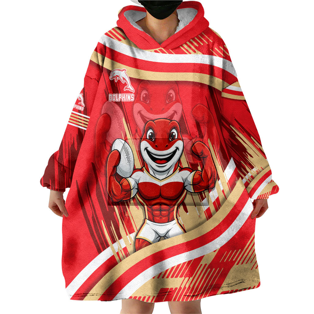 Dolphins Rugby Mascot Wearable Blanket Hoodie Fierce Athlete Graphic in Sports Style