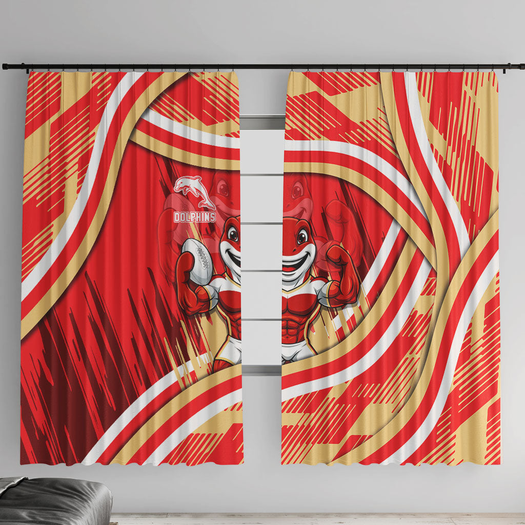 Dolphins Rugby Mascot Window Curtain Fierce Athlete Graphic in Sports Style