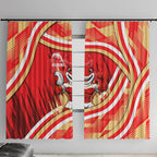 Dolphins Rugby Mascot Window Curtain Fierce Athlete Graphic in Sports Style