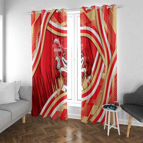 Dolphins Rugby Mascot Window Curtain Fierce Athlete Graphic in Sports Style