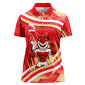 Dolphins Rugby Mascot Women Polo Shirt Fierce Athlete Graphic in Sports Style