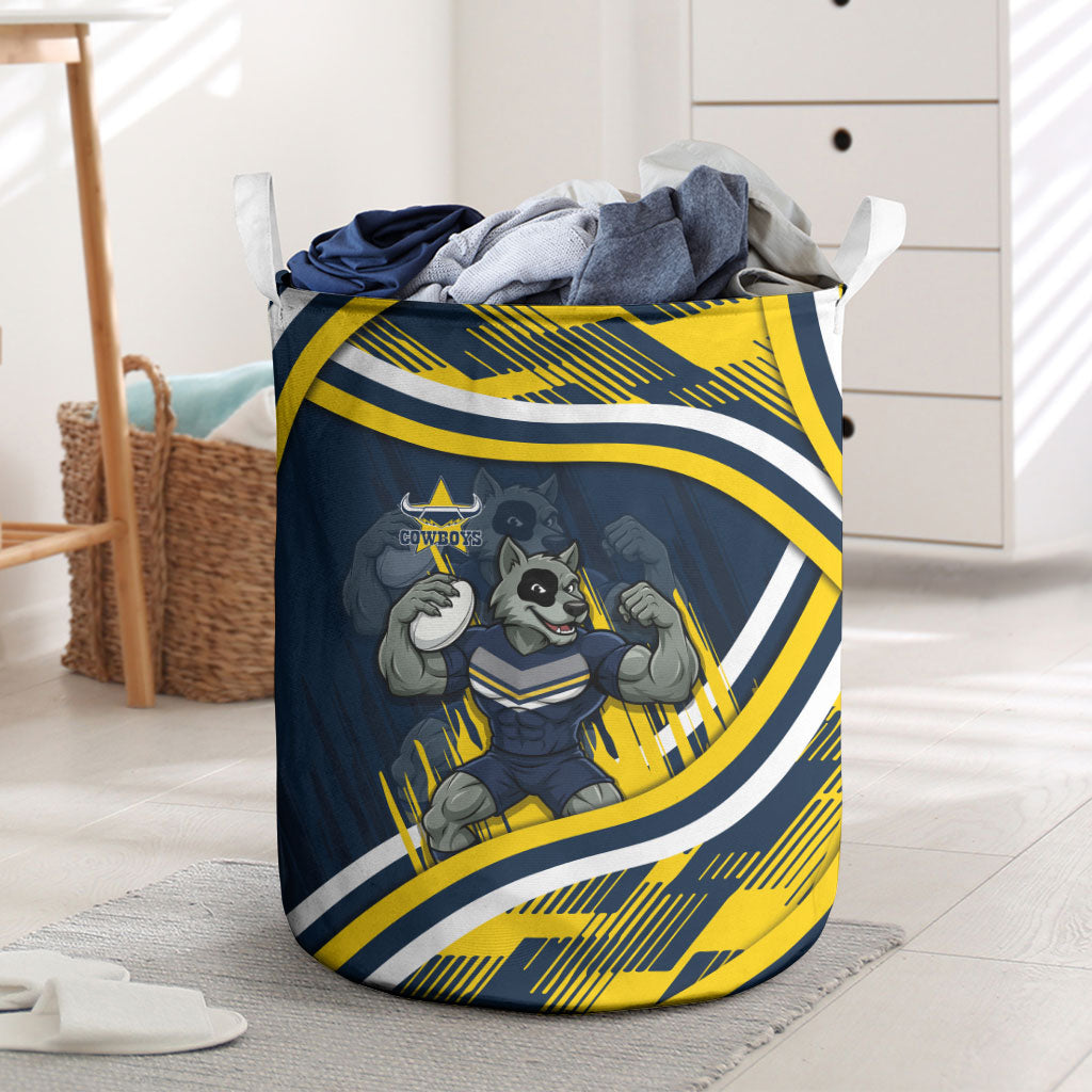 Cowboys Rugby Mascot Laundry Basket Fierce Athlete Graphic in Sports Style