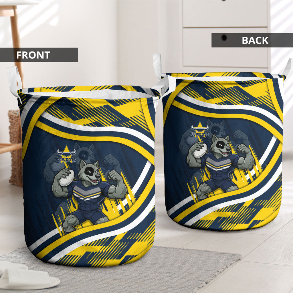 Cowboys Rugby Mascot Laundry Basket Fierce Athlete Graphic in Sports Style