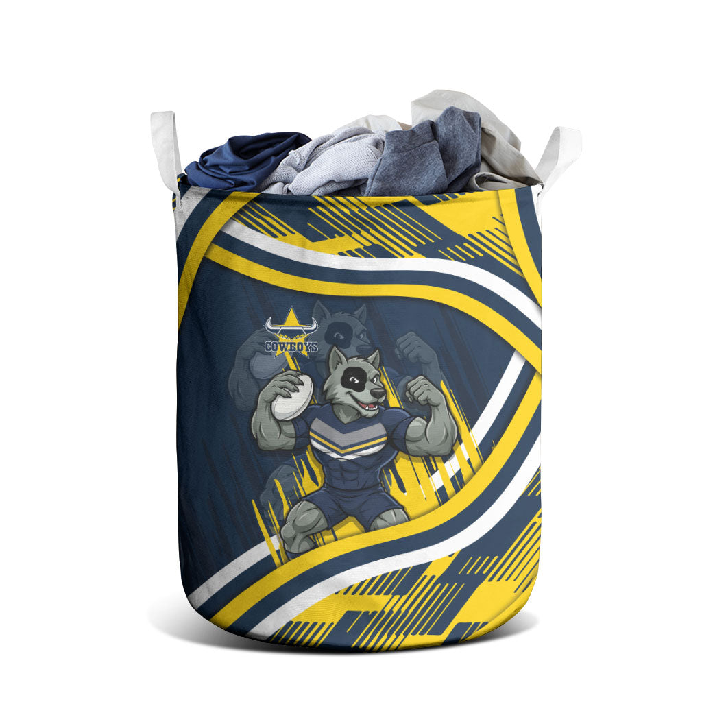 Cowboys Rugby Mascot Laundry Basket Fierce Athlete Graphic in Sports Style