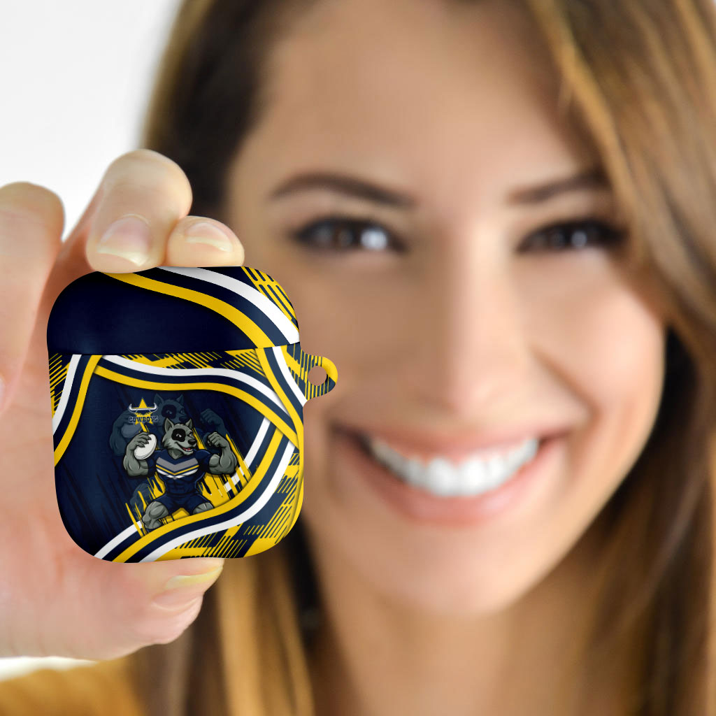 Cowboys Rugby Mascot AirPods Case Fierce Athlete Graphic in Sports Style