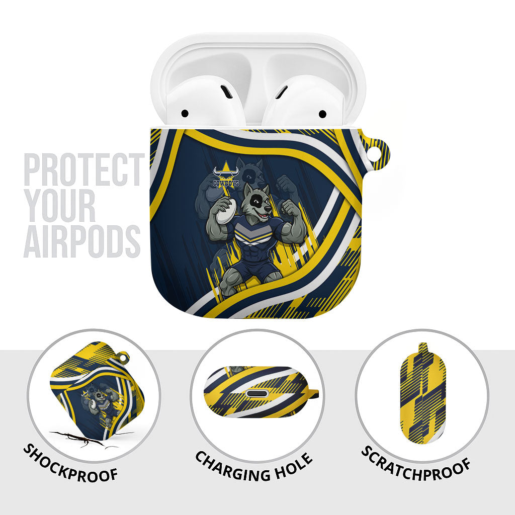 Cowboys Rugby Mascot AirPods Case Fierce Athlete Graphic in Sports Style
