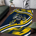 Cowboys Rugby Mascot Area Rug Fierce Athlete Graphic in Sports Style