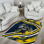 Cowboys Rugby Mascot Area Rug Fierce Athlete Graphic in Sports Style