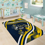 Cowboys Rugby Mascot Area Rug Fierce Athlete Graphic in Sports Style