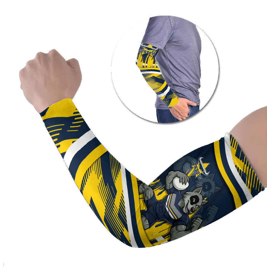 Cowboys Rugby Mascot Arm Sleeves Fierce Athlete Graphic in Sports Style