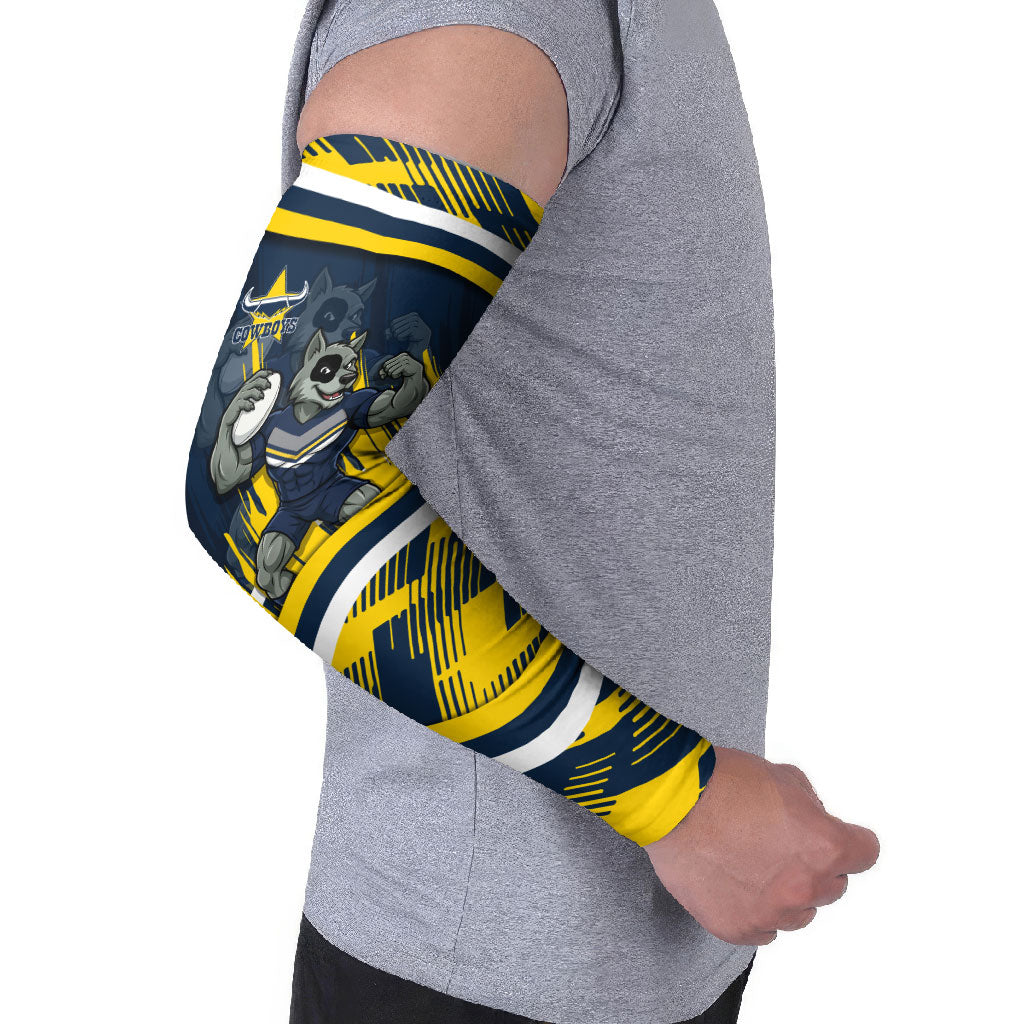 Cowboys Rugby Mascot Arm Sleeves Fierce Athlete Graphic in Sports Style