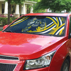 Cowboys Rugby Mascot Auto Sun Shade Fierce Athlete Graphic in Sports Style