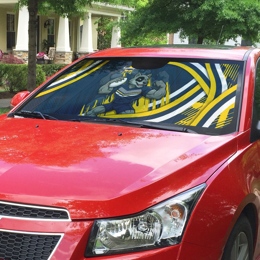 Cowboys Rugby Mascot Auto Sun Shade Fierce Athlete Graphic in Sports Style