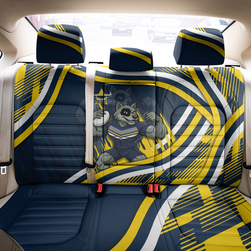 Cowboys Rugby Mascot Back Car Seat Cover Fierce Athlete Graphic in Sports Style