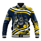 Cowboys Rugby Mascot Baseball Jacket Fierce Athlete Graphic in Sports Style