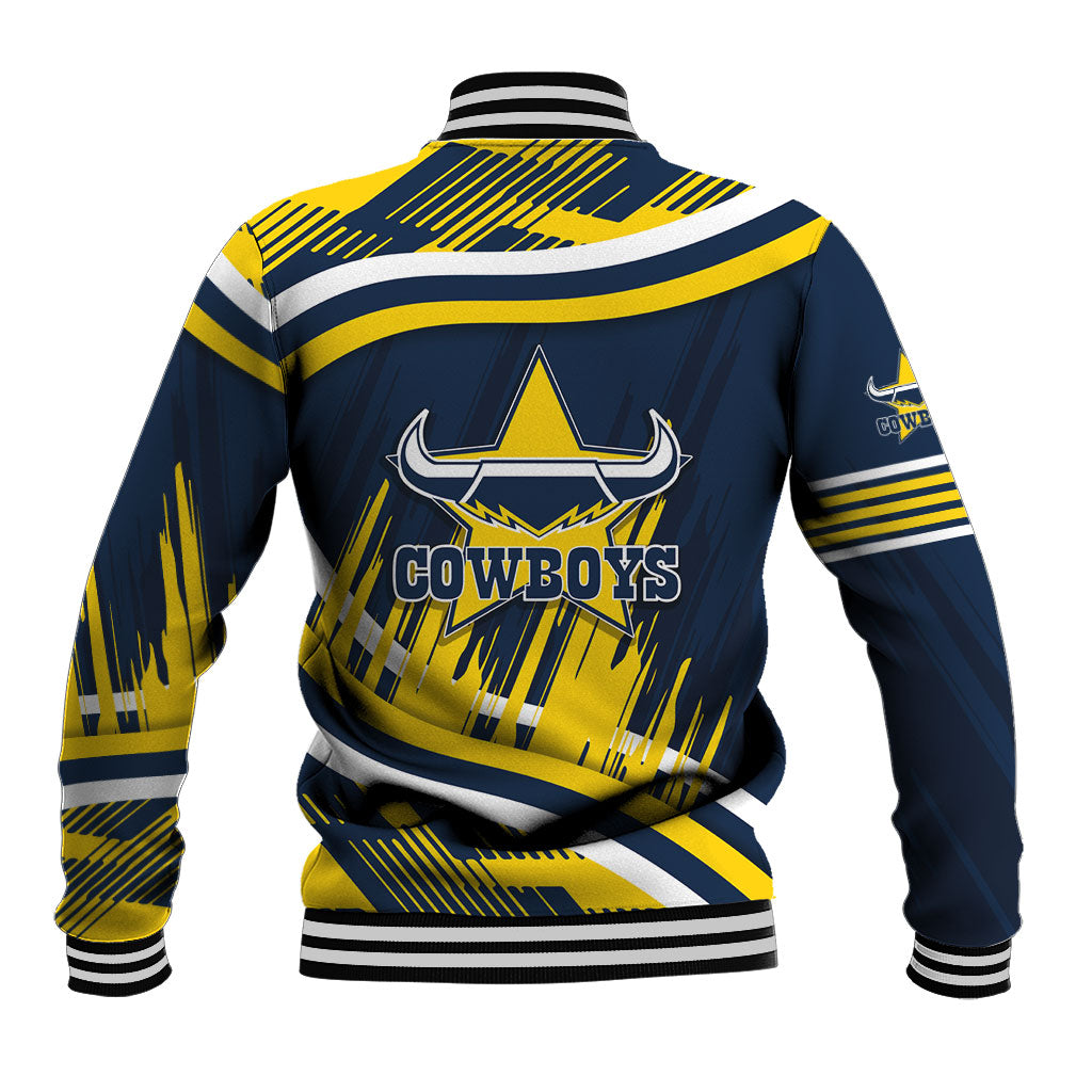Cowboys Rugby Mascot Baseball Jacket Fierce Athlete Graphic in Sports Style
