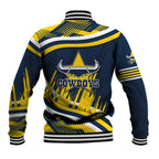 Cowboys Rugby Mascot Baseball Jacket Fierce Athlete Graphic in Sports Style