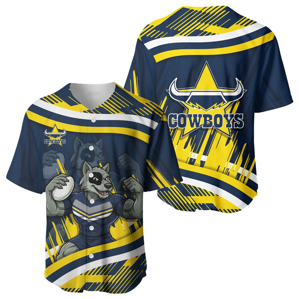 Cowboys Rugby Mascot Baseball Jersey Fierce Athlete Graphic in Sports Style