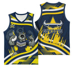 Cowboys Rugby Mascot Basketball Jersey Fierce Athlete Graphic in Sports Style